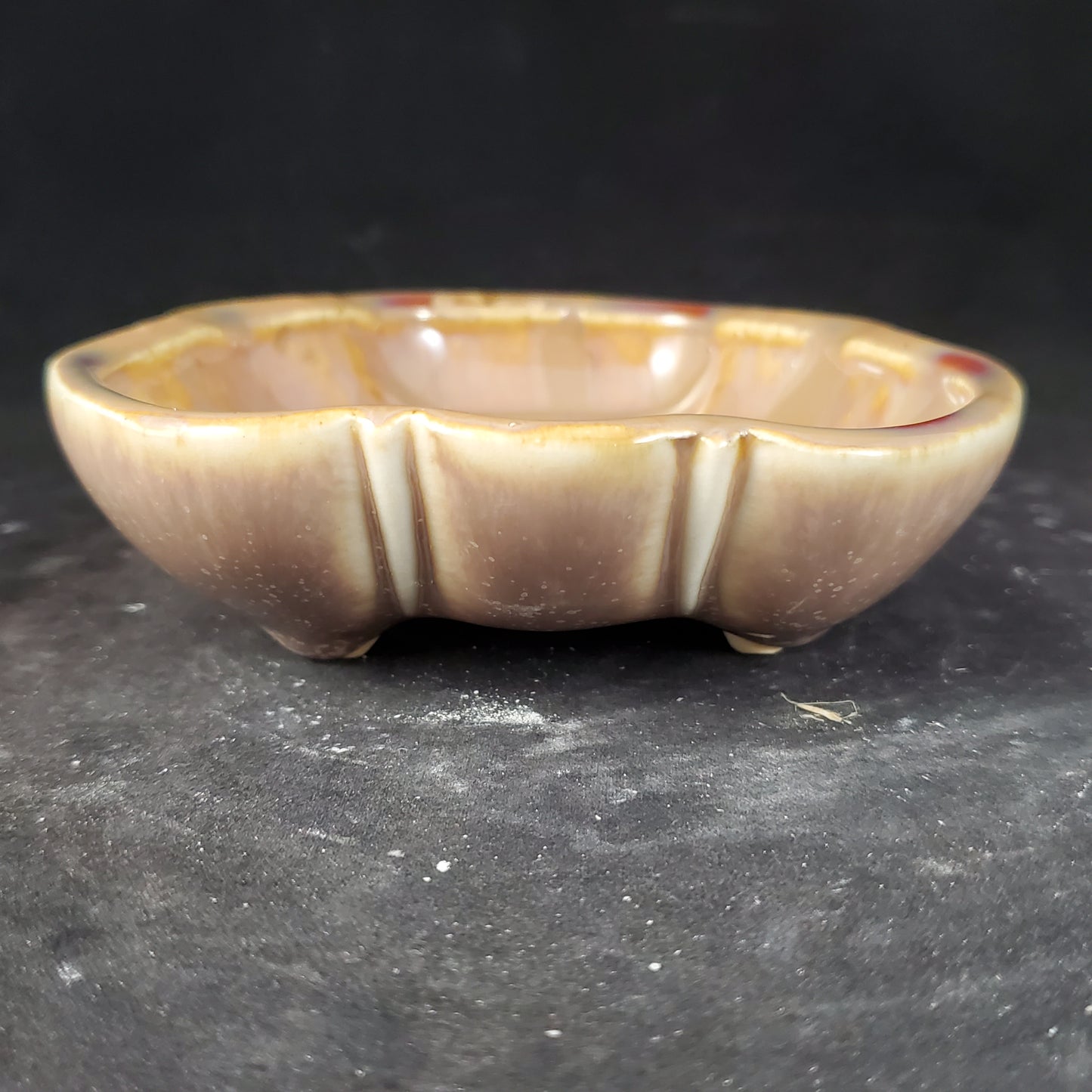 Crystalline Dish Gold- 1.25"t x 4.5"w