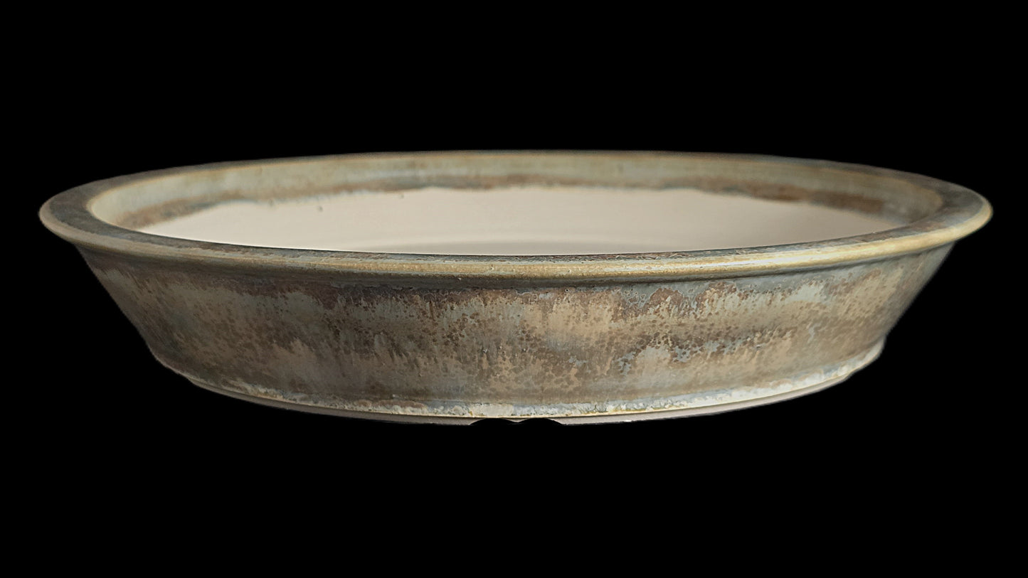 Bonsai Pot Round 8-25-1637 12" X 2" rustic micro crystalline