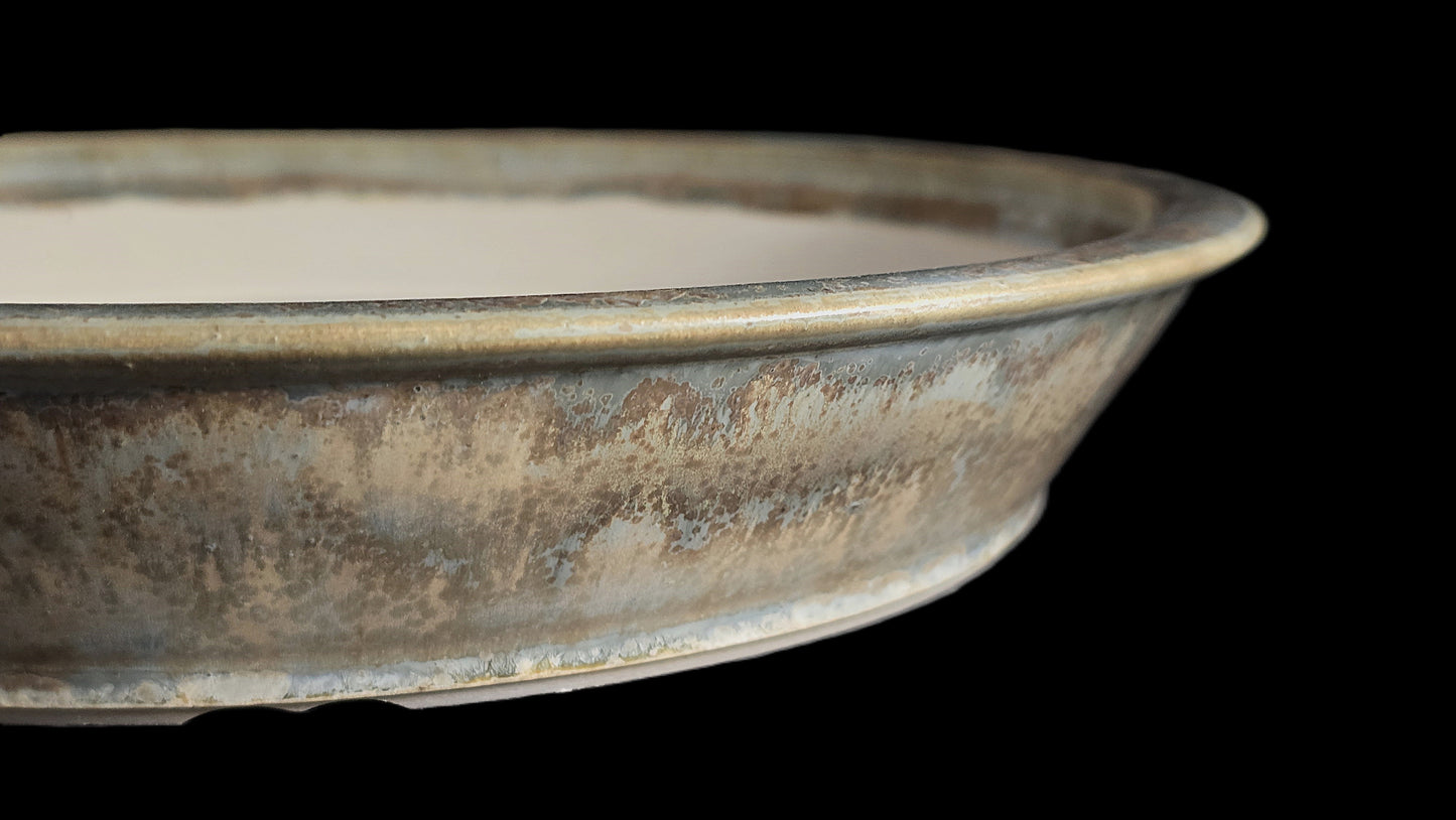 Bonsai Pot Round 8-25-1637 12" X 2" rustic micro crystalline