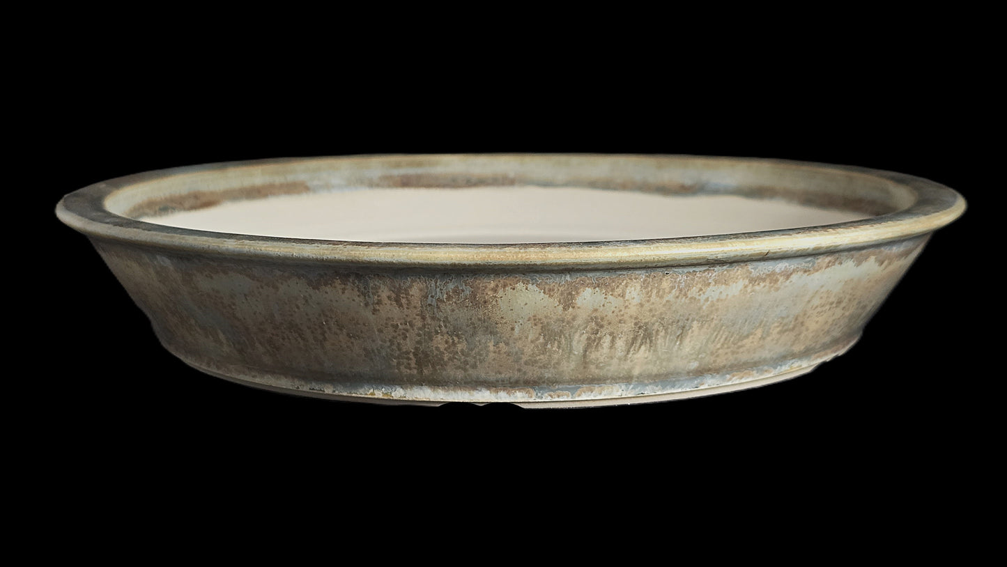 Bonsai Pot Round 8-25-1637 12" X 2" rustic micro crystalline