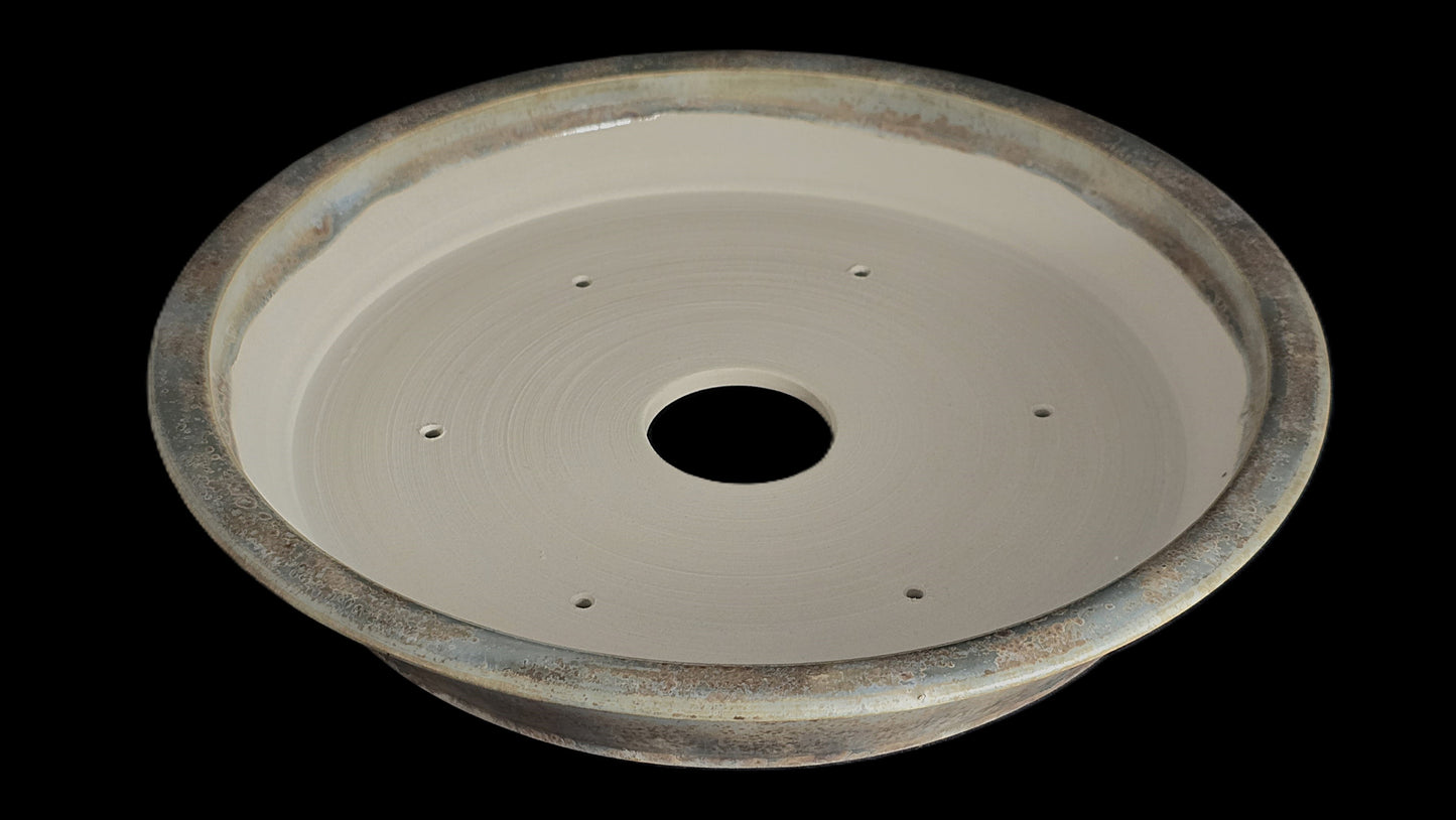 Bonsai Pot Round 8-25-1637 12" X 2" rustic micro crystalline