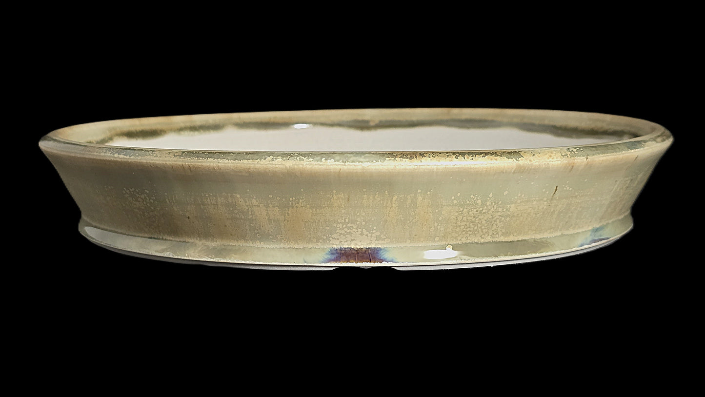 Bonsai Pot Round 8-25-1638 10" X 1.75" satin/matte micro crystalline