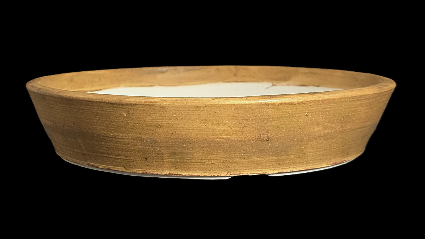 Bonsai Pot Round 8-25-1640 9.5" X 1.75" rustic mustard