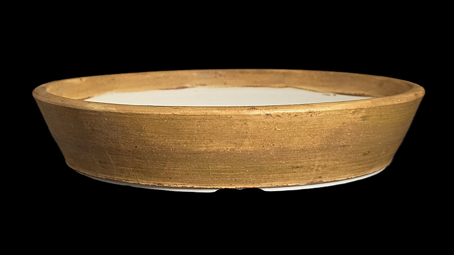 Bonsai Pot Round 8-25-1640 9.5" X 1.75" rustic mustard
