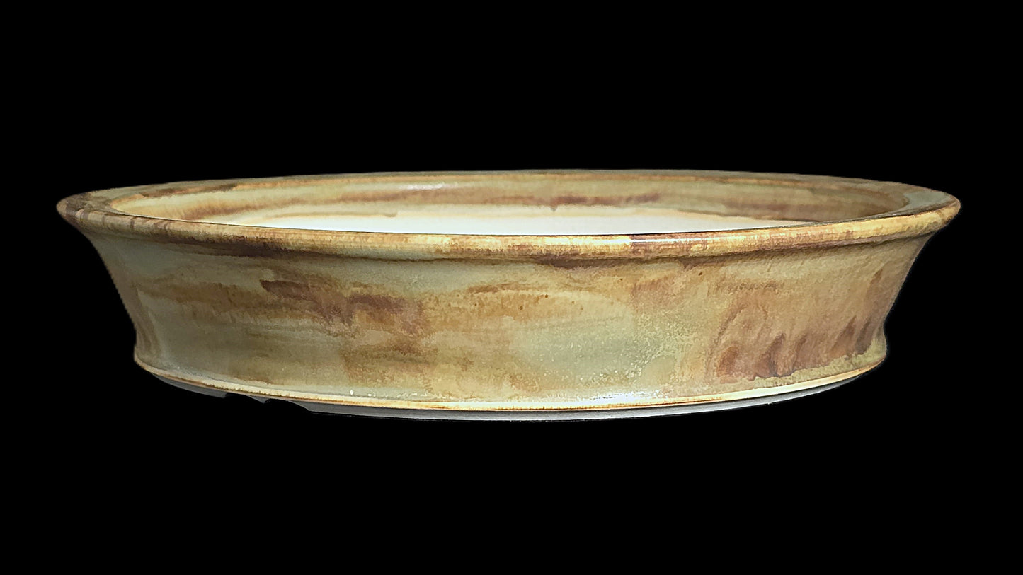 Bonsai Pot Round 8-25-1641 9" X 1.75" rustic shallow flare