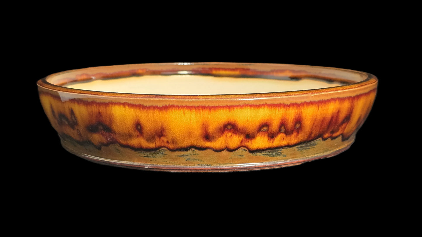 Bonsai Pot Round 8-25-1645 10.75" X 2.25" lava run