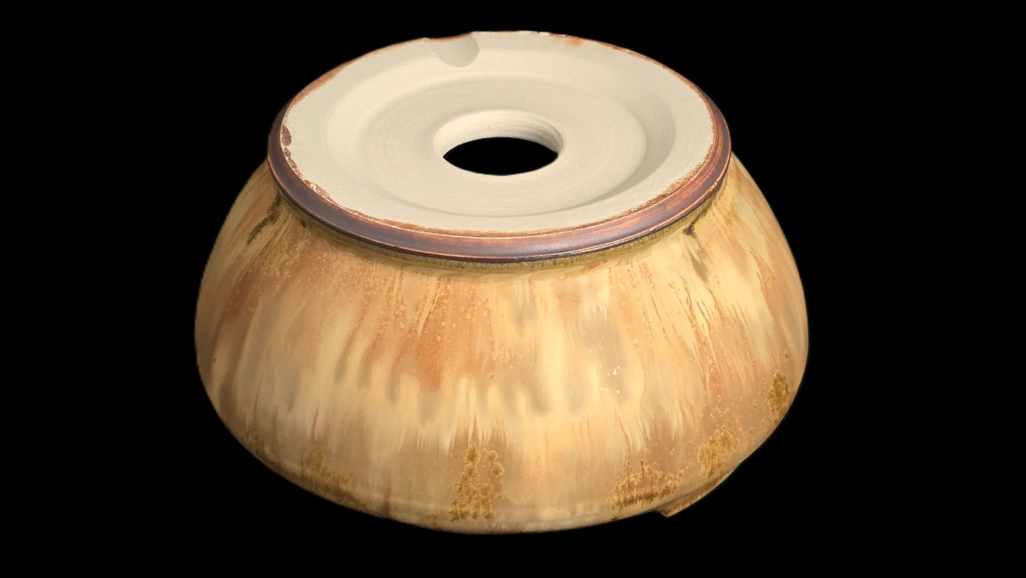 Bonsai Pot Round 8-25-1652 6.5" X 3" elegant rustic cascade