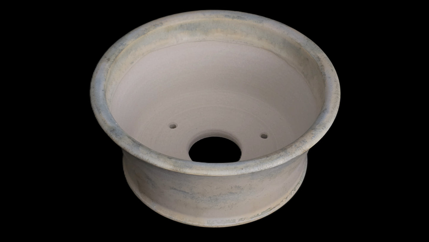Bonsai Pot Round 8-25-1650 5.75" X 2.5" creamy baby blue