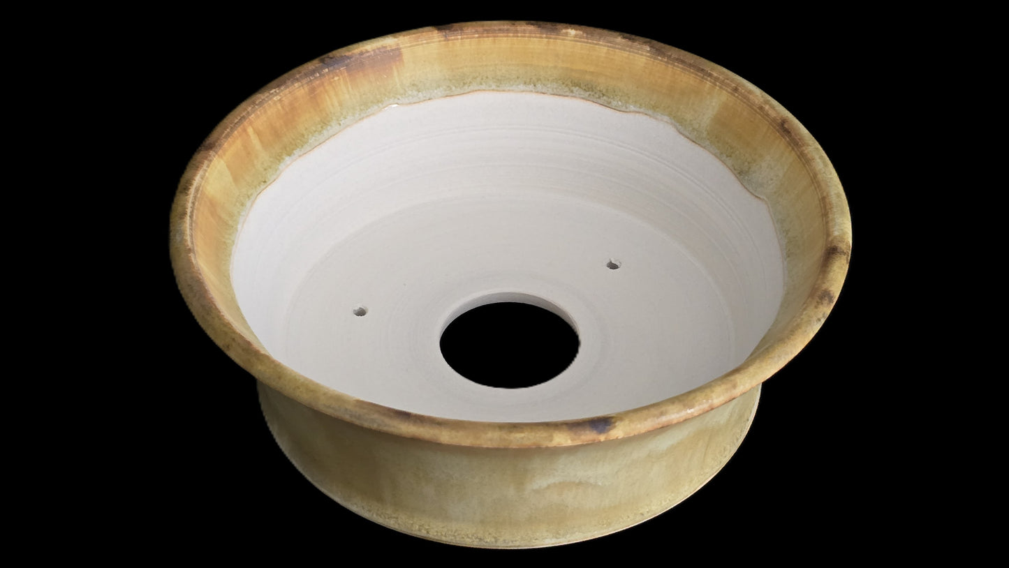 Bonsai Pot Round 8-25-1648 8" X 2.75" creamy matte flare