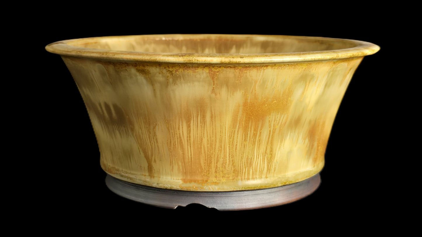 Bonsai Pot Round 8-25-1653 8.5" X 3.75" micro crystalline drip