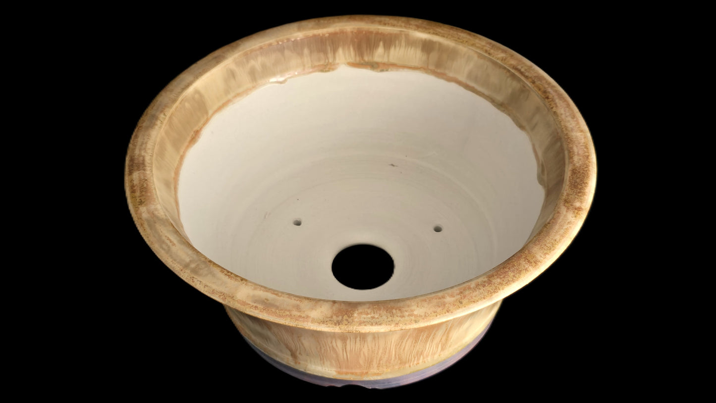 Bonsai Pot Round 8-25-1653 8.5" X 3.75" micro crystalline drip