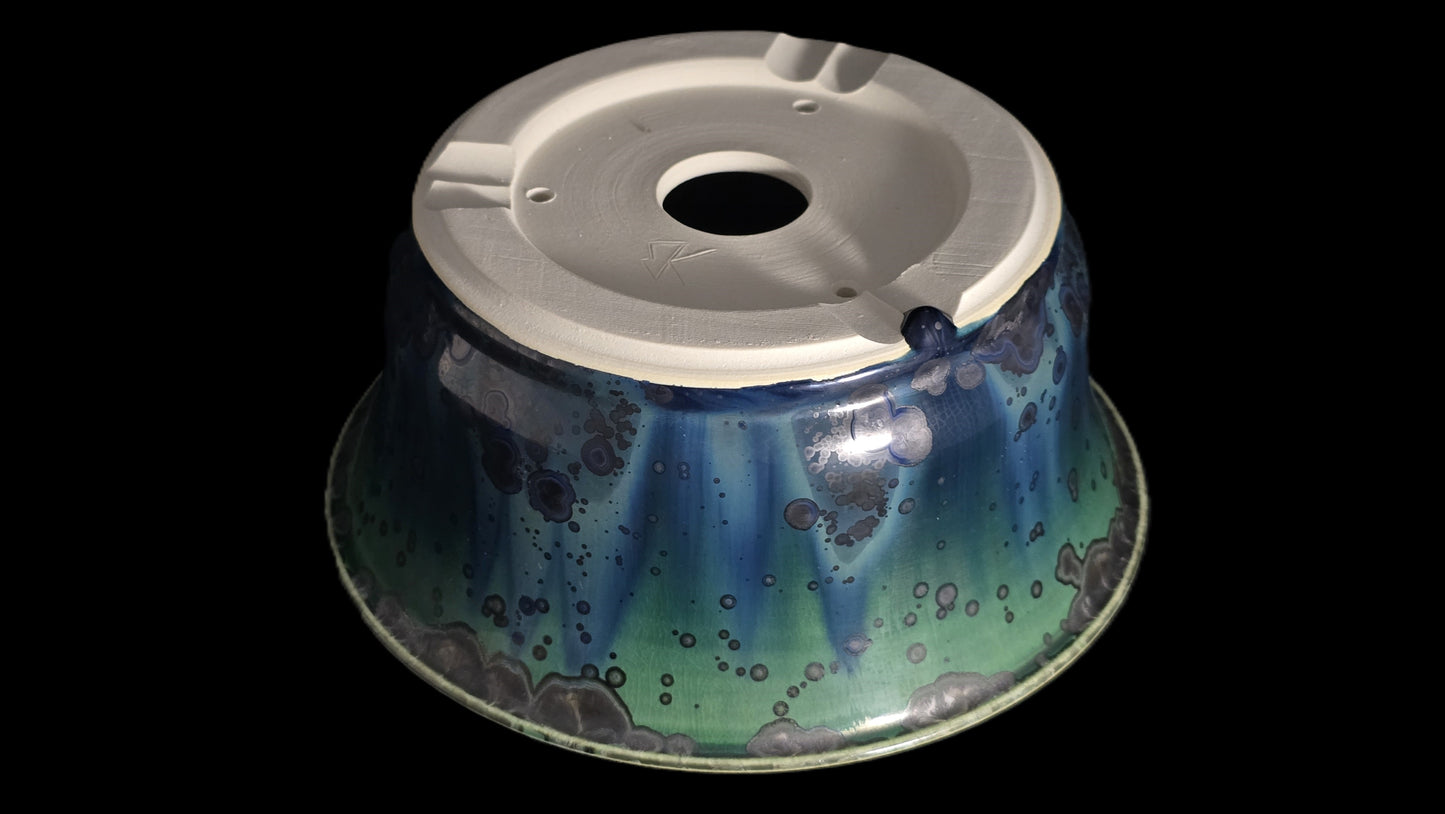 Bonsai Pot, Blue Crystal Round 12-25 - 7.5" X 3.5"