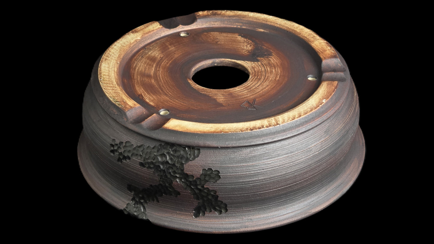 Bonsai Pot, Carved Round 1-26 - 7.5" X 2.5"