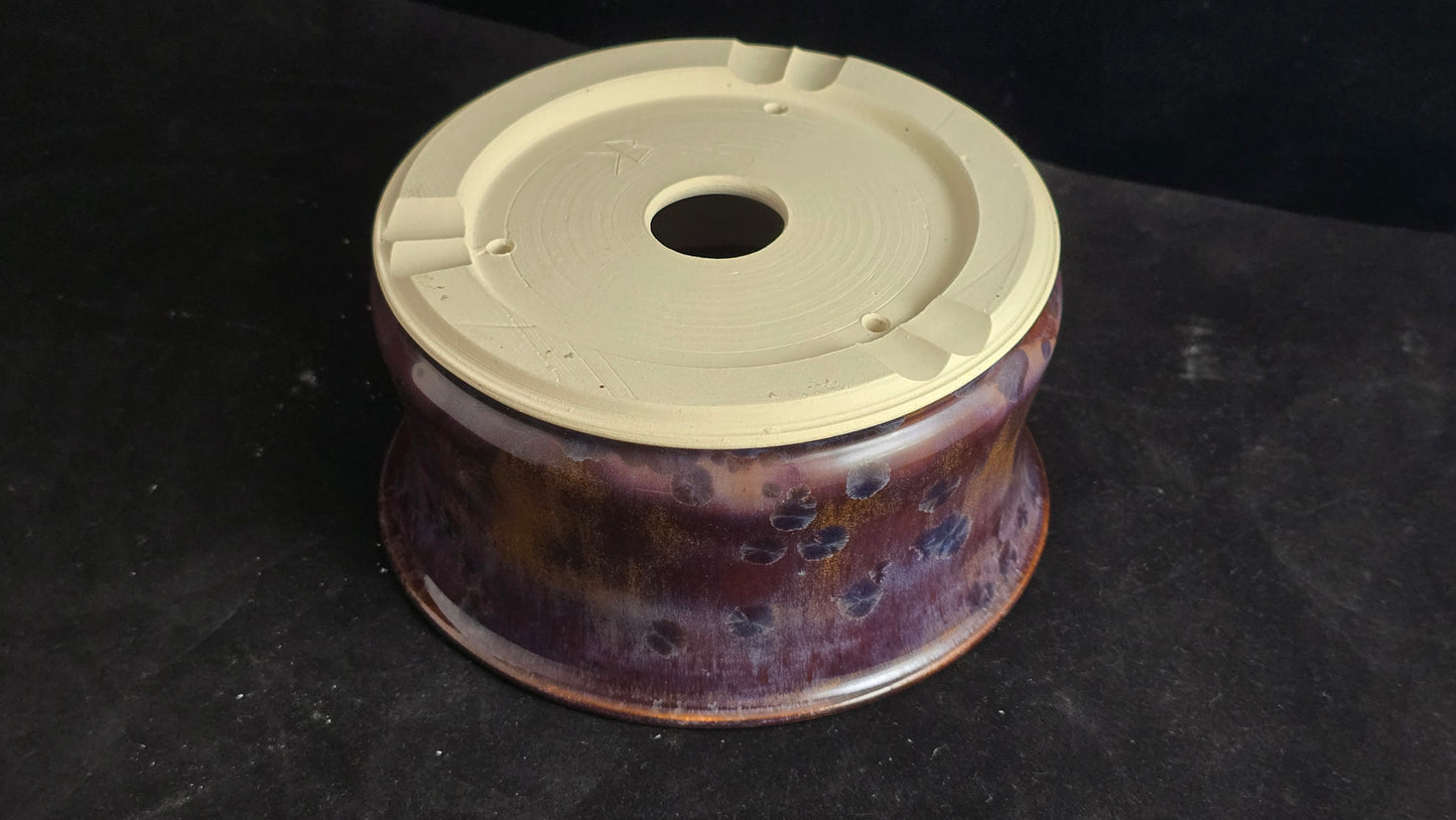 Bonsai Pot, Crystalline Round 2-26 - 6.25" X 3"