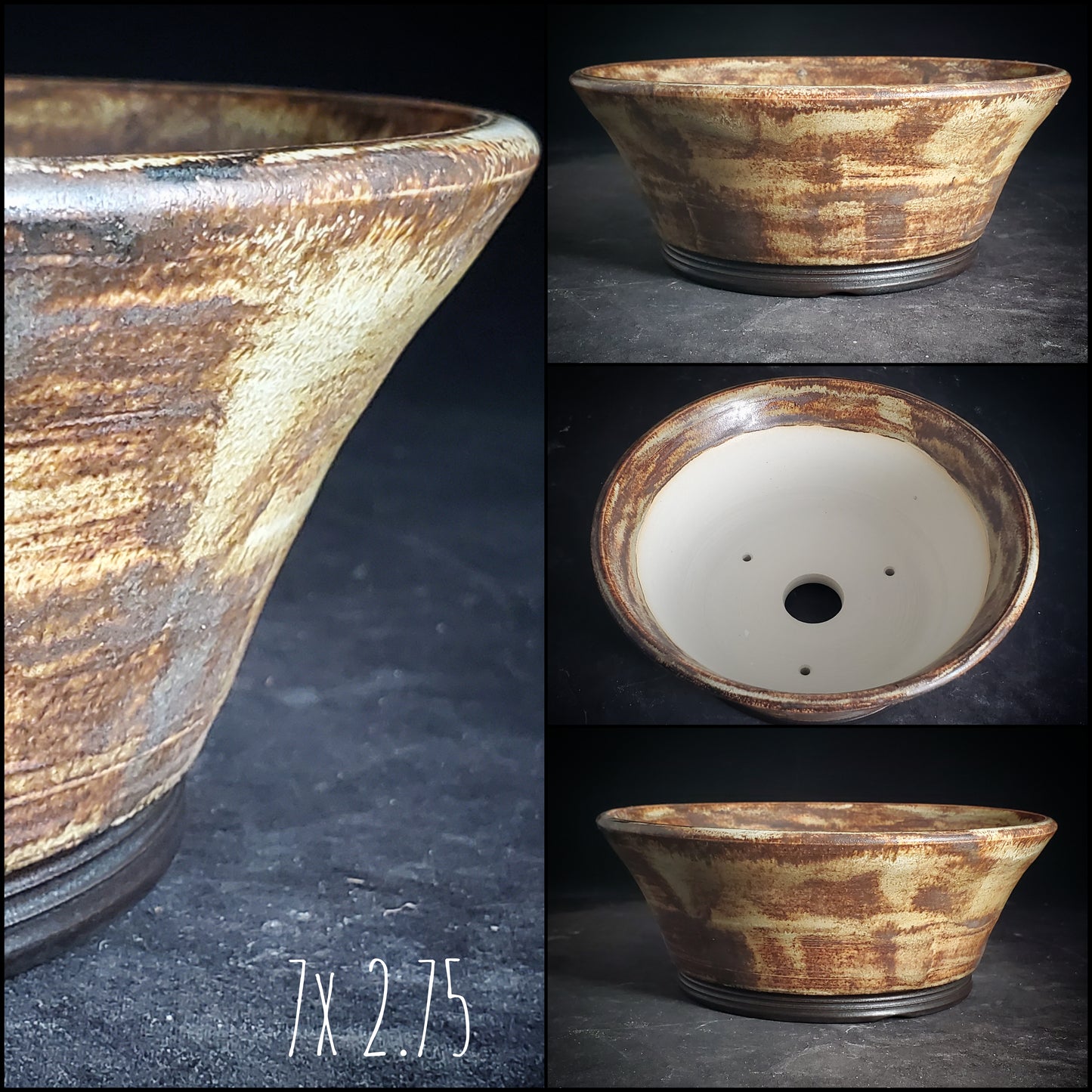 Bonsai Pot Round 2-25-1474 7"w x 2.75"t