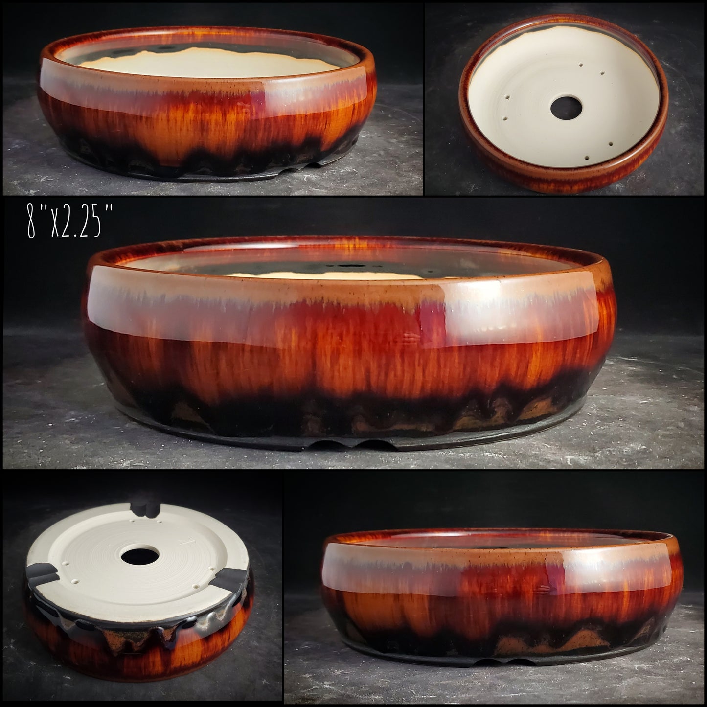 Bonsai Pot Round 2-25-1535 8"w x 2.25"t