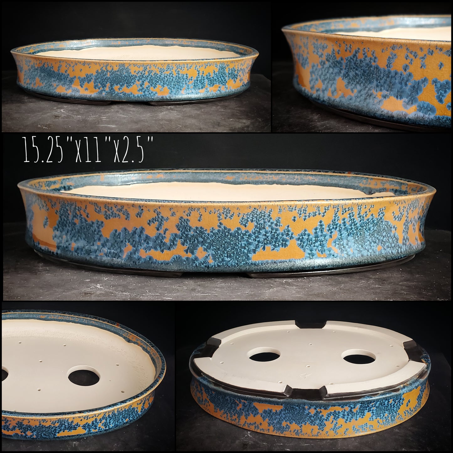 Bonsai Pot Oval 2-25-1537 15.25"w x 11" x 2.5"t