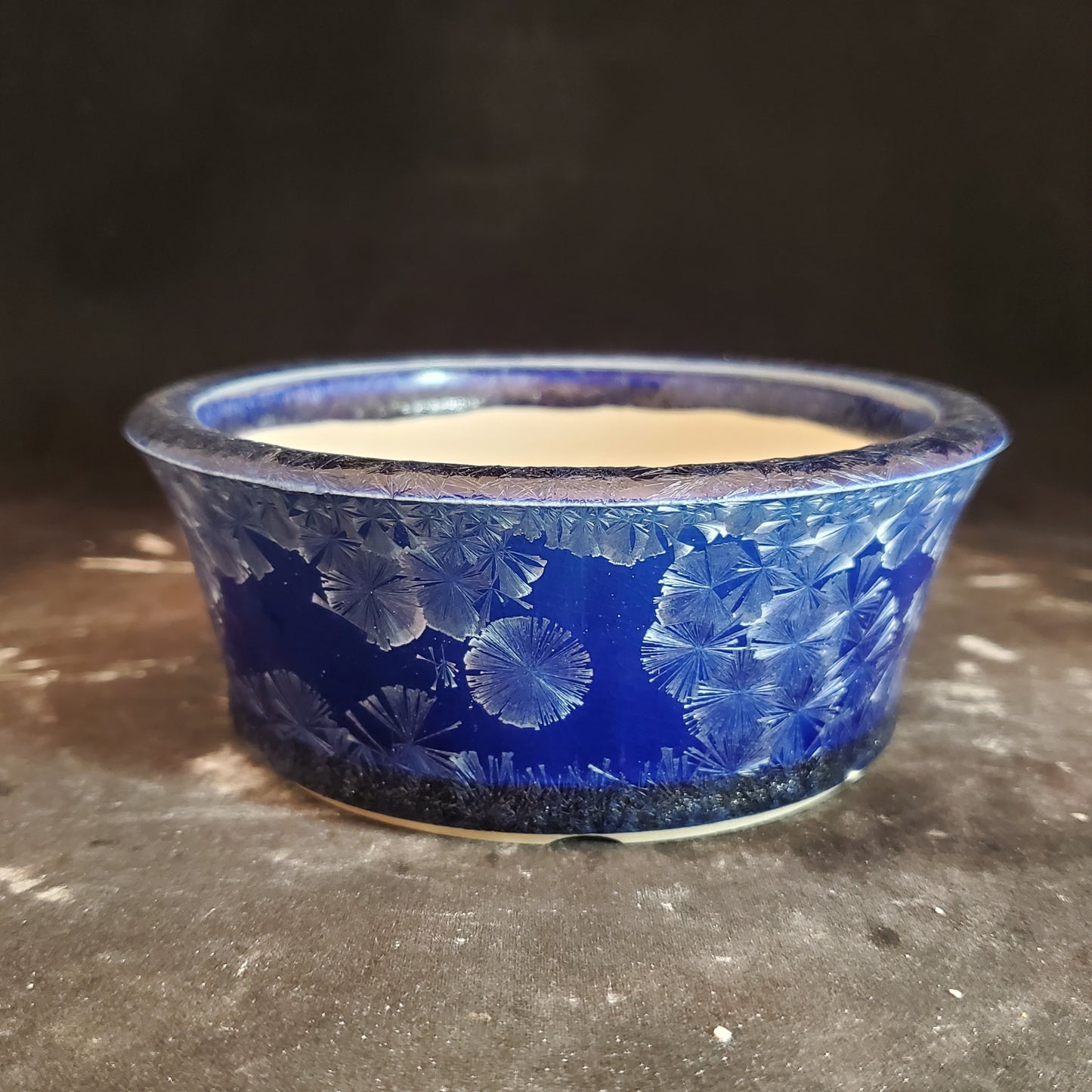 Bonsai Pot Round 9-23-1298 [4.75"x 2"] Crystalline