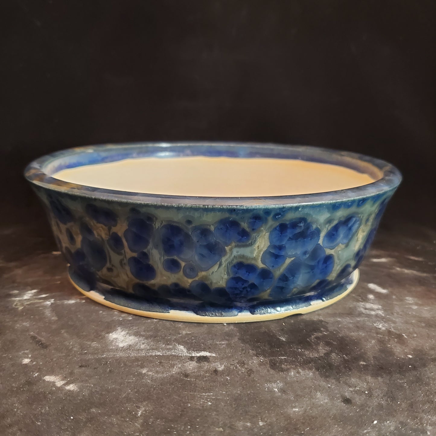 Bonsai Pot Round 10-23-1304 [7.5"x 2.25"] Crystalline