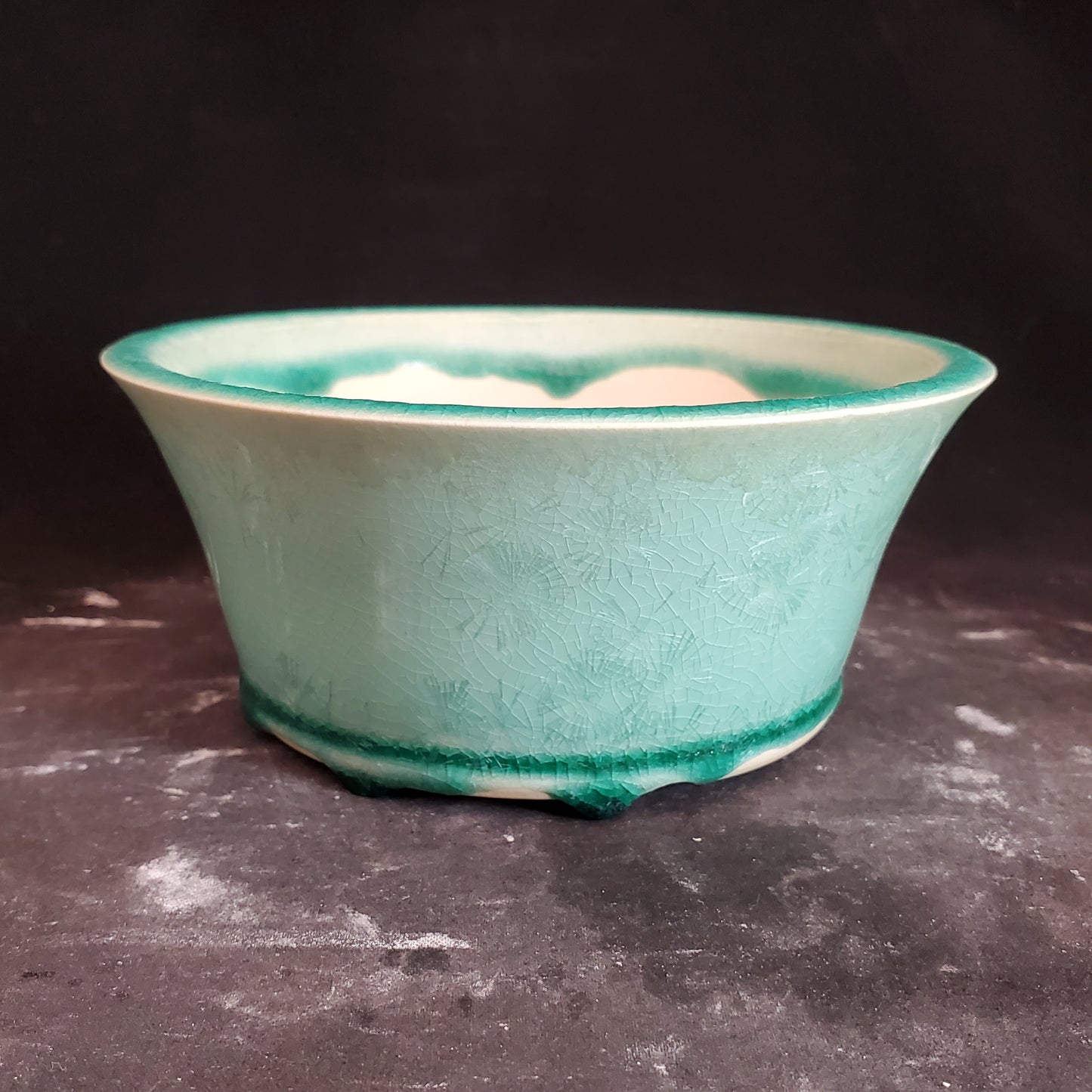 Bonsai Pot Round 10-23-1303 [5.5"x 2.5"] Crystalline