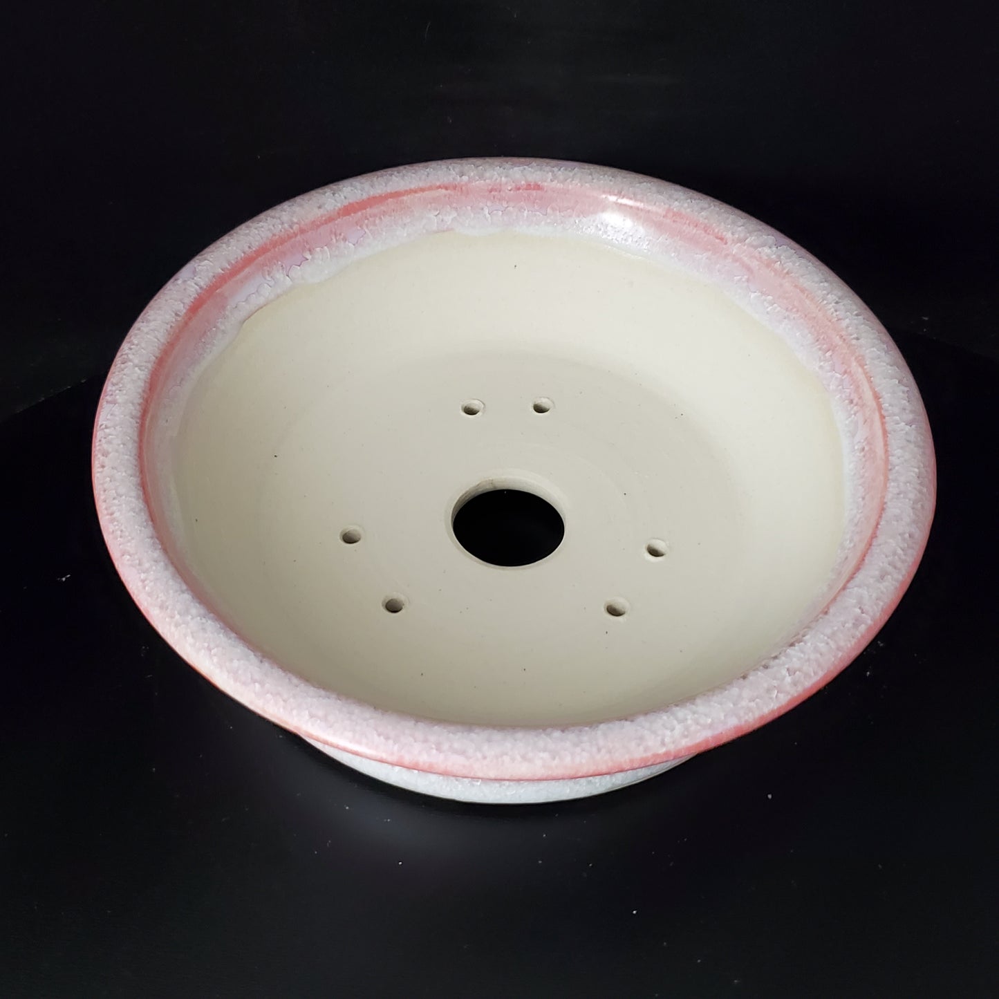 Bonsai Pot Round 2-24-1395 [7.25"x 2"] "Pink Snow Bubbles"