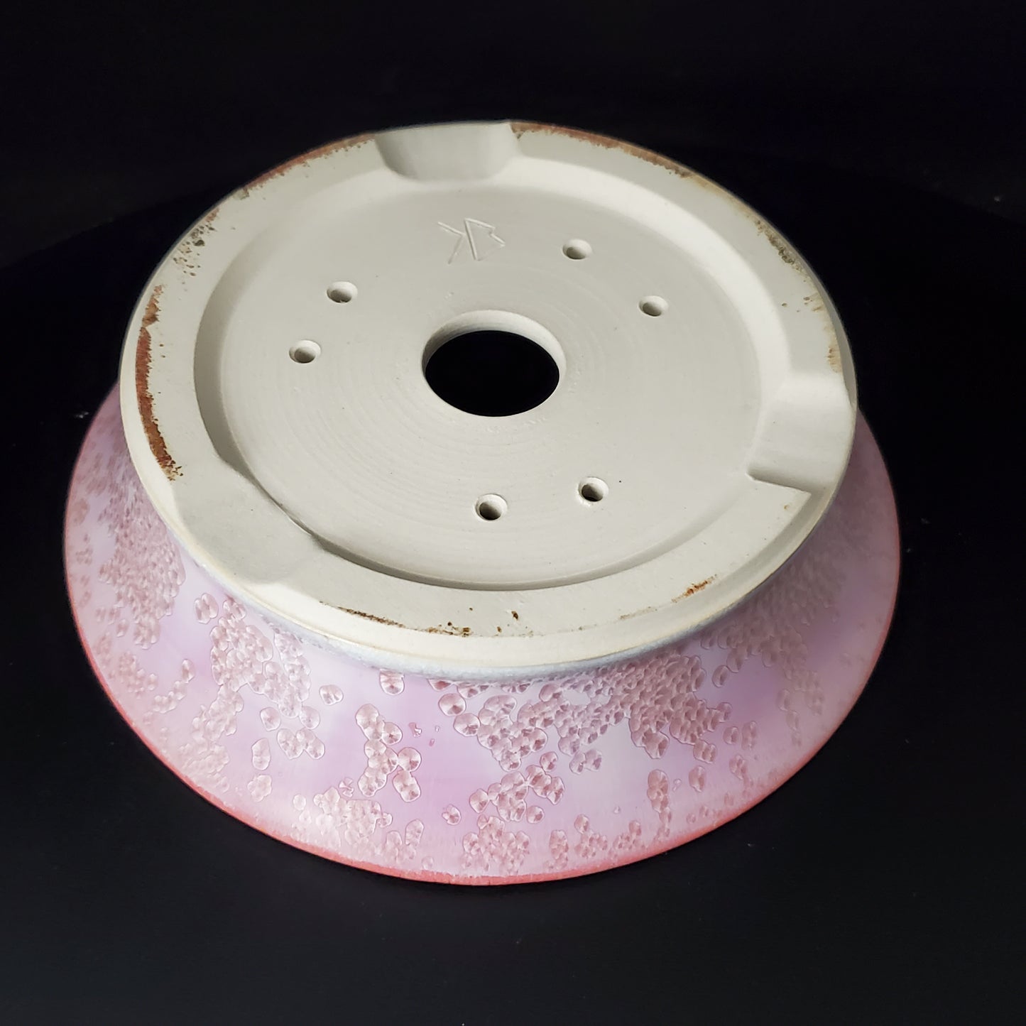 Bonsai Pot Round 2-24-1395 [7.25"x 2"] "Pink Snow Bubbles"