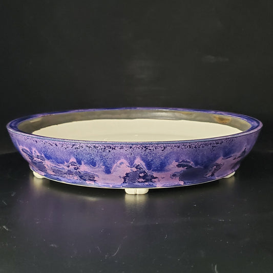 Bonsai Pot Round 4-24-1442 [11"x 2"] Purple Crystalline