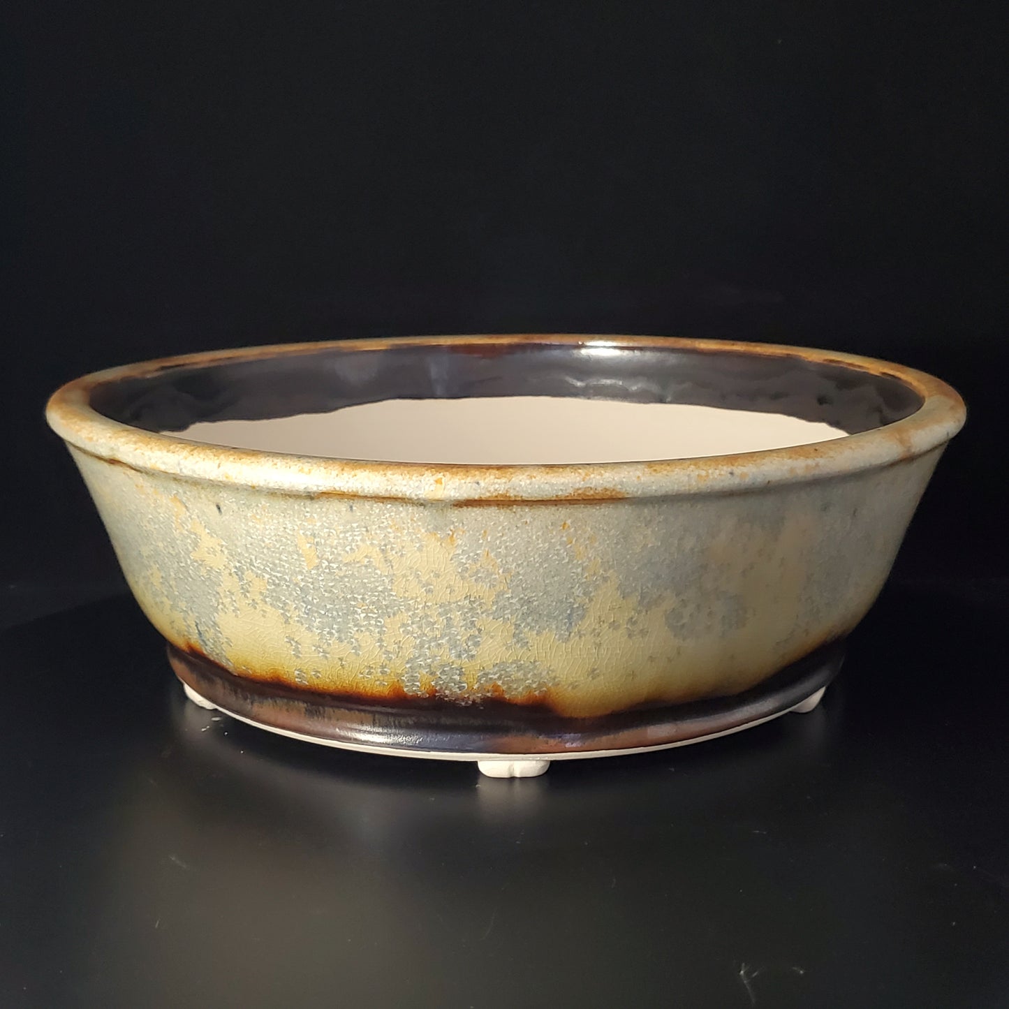 Bonsai Pot Round 4-24-1445 [12.5"x 4"] Crystalline