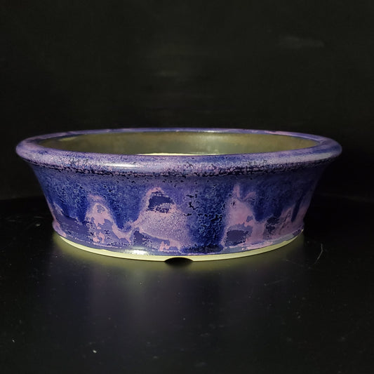 Bonsai Pot Round 4-24-1443 [7.5"x 2"] Purple Crystalline