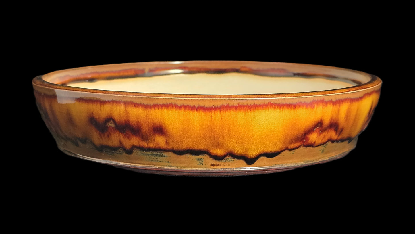 Bonsai Pot Round 8-25-1645 10.75" X 2.25" lava run