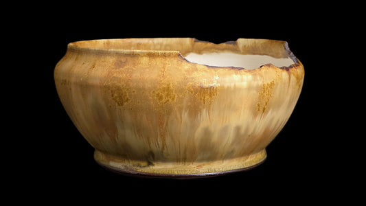 Bonsai Pot Round 8-25-1652 6.5" X 3" elegant rustic cascade