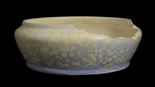 Bonsai Pot Round 8-25-1651 7.5" X 2.5" elegant crystal semi cascade