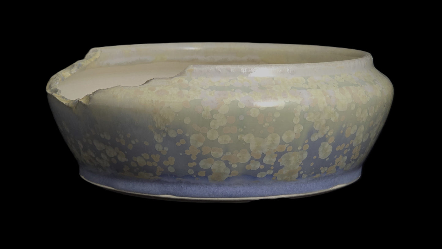 Bonsai Pot Round 8-25-1651 7.5" X 2.5" elegant crystal semi cascade