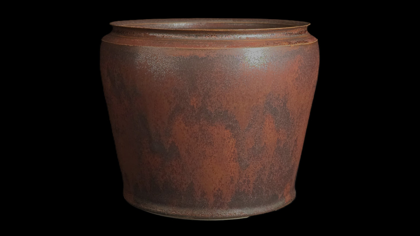 Bonsai Pot Round 8-25-1647 5.5" X 4.5" rustic red cascade