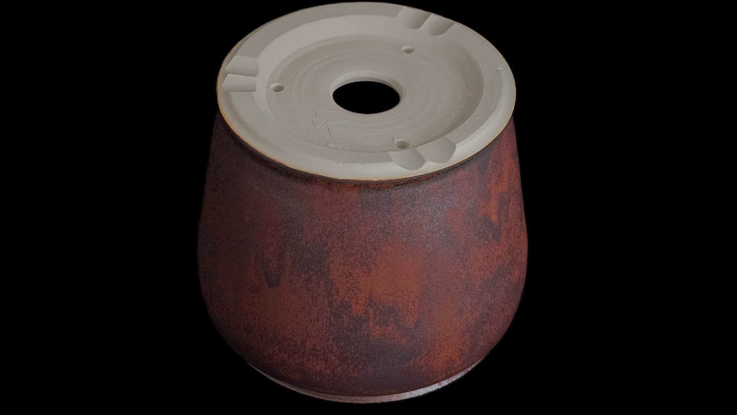 Bonsai Pot Round 8-25-1647 5.5" X 4.5" rustic red cascade