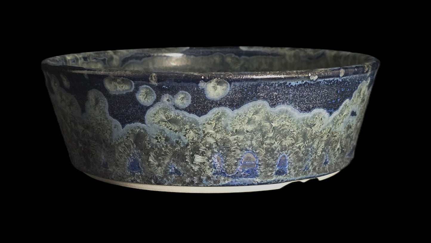 Bonsai Pot, Dark Crystalline Round 12-25 - 7" X 2.25"