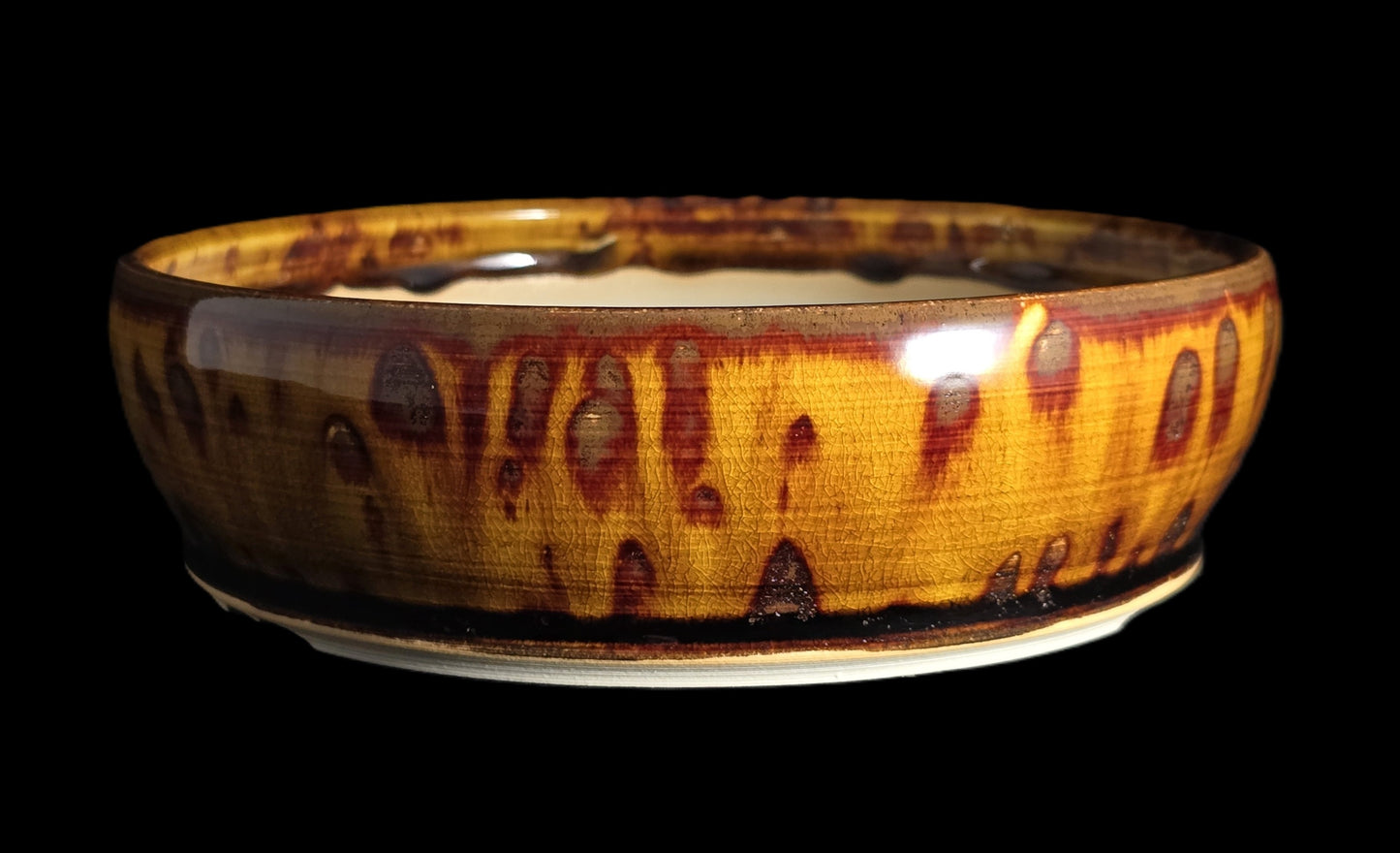 Bonsai Pot, Lava Glazed Round 12-25 - 6.75" X 2"