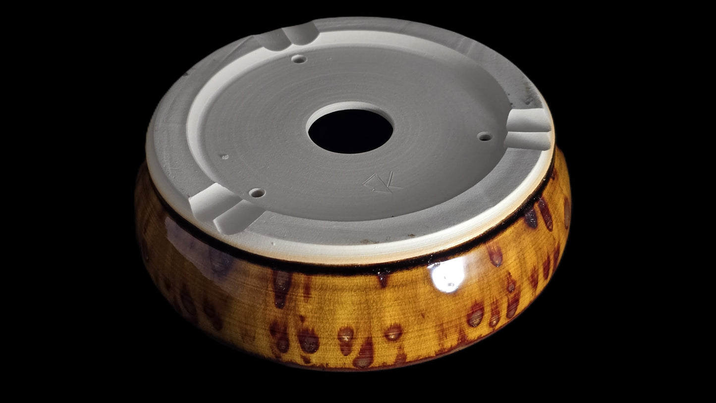 Bonsai Pot, Lava Glazed Round 12-25 - 6.75" X 2"