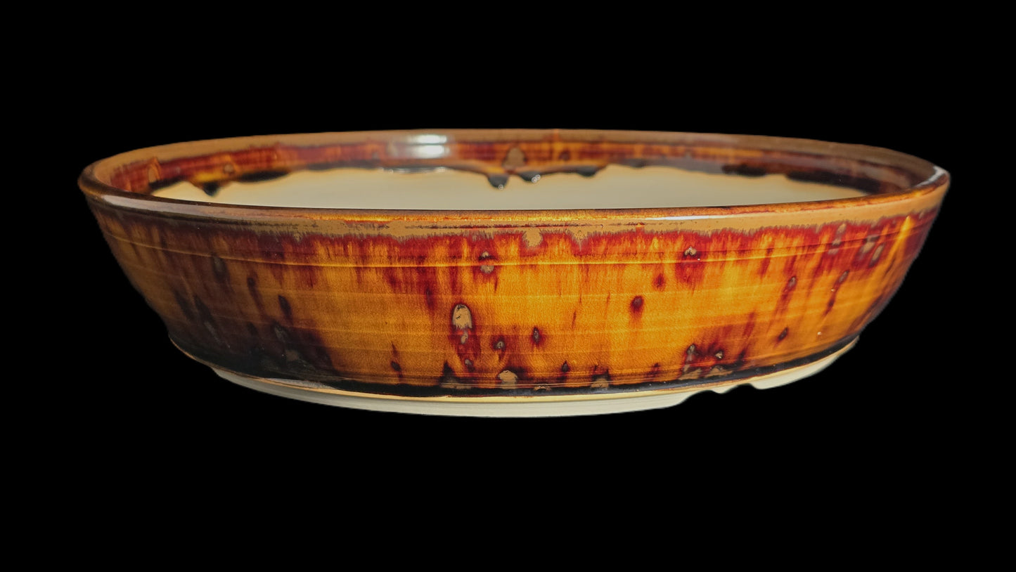Bonsai Pot, Lava Glaze Round 12-25 - 12.75" X 3"