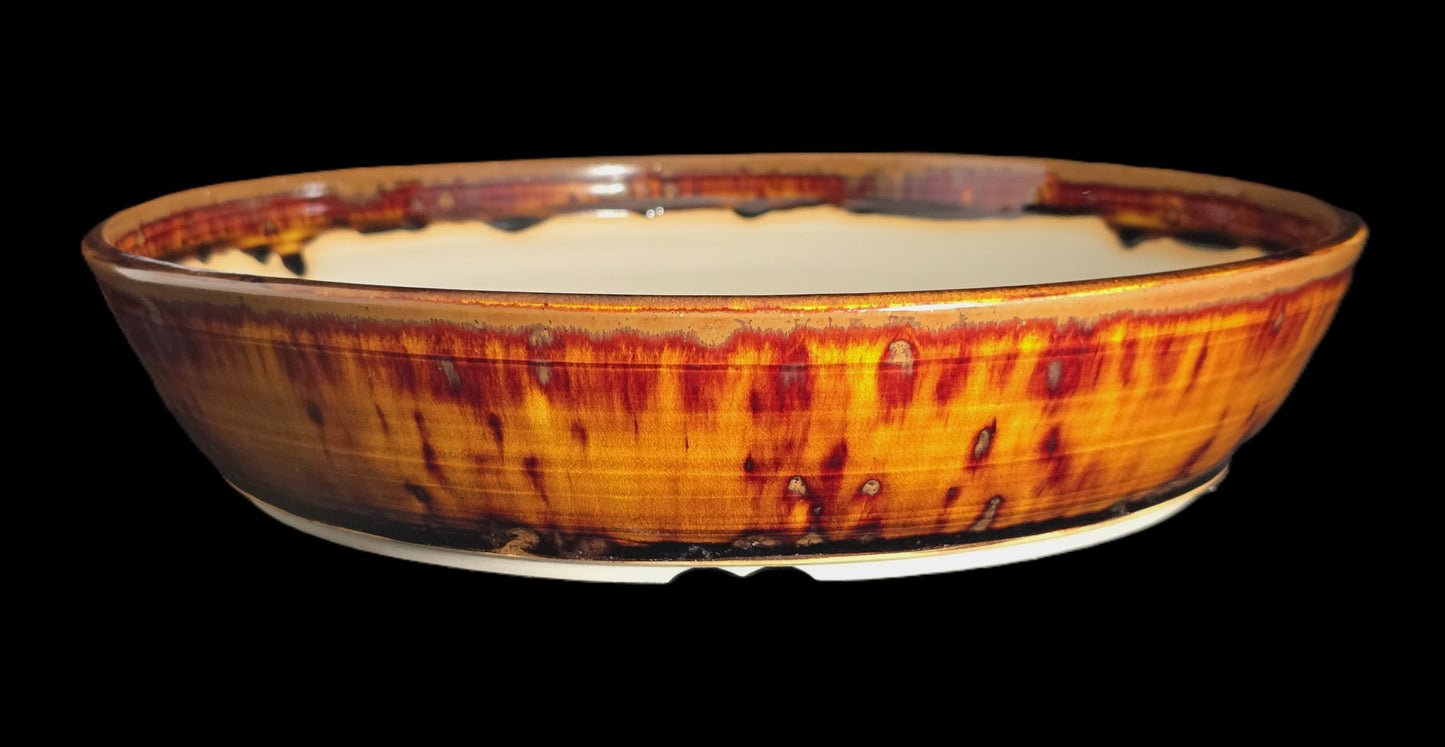 Bonsai Pot, Lava Glaze Round 12-25 - 12.75" X 3"