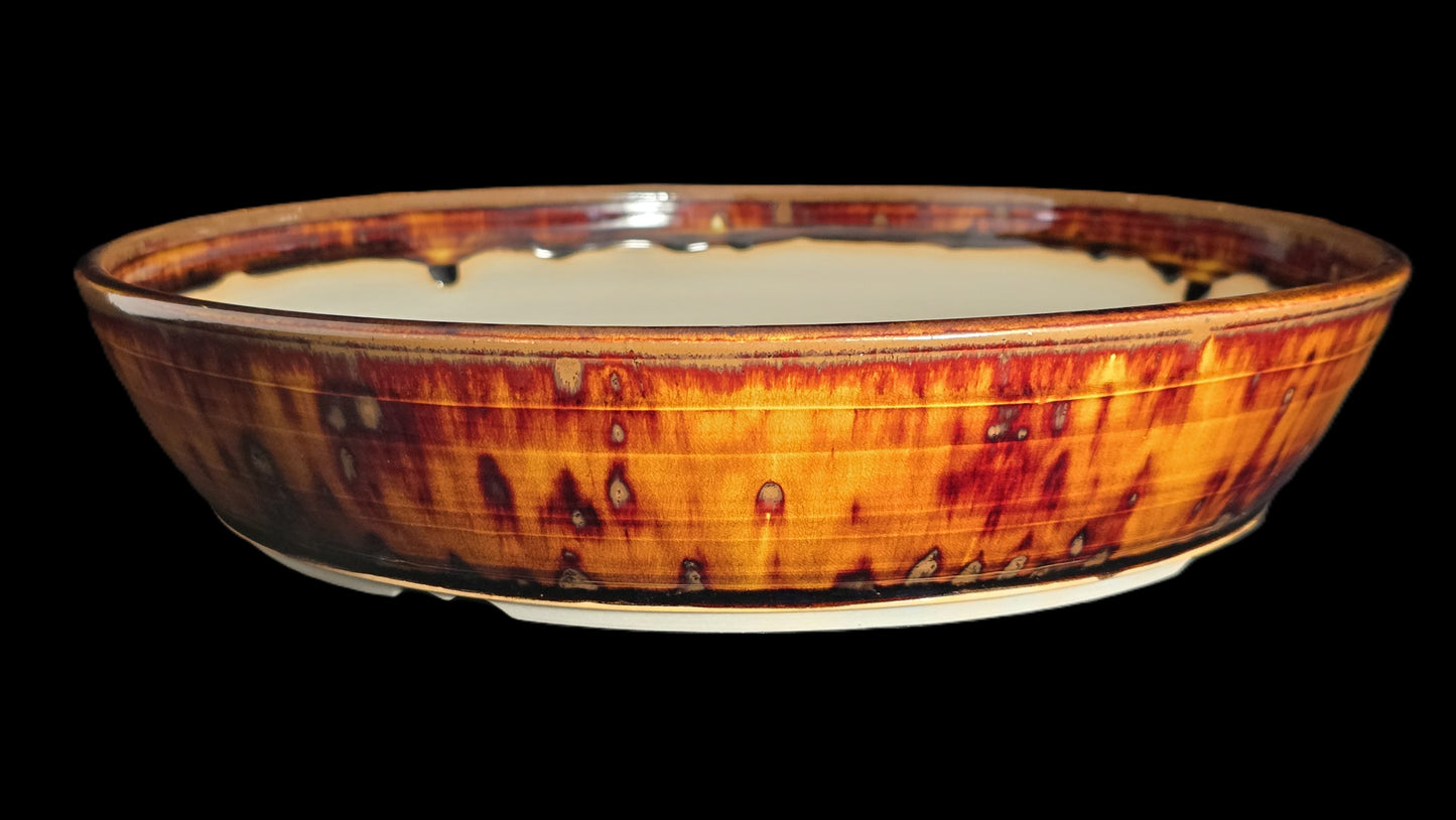 Bonsai Pot, Lava Glaze Round 12-25 - 12.75" X 3"