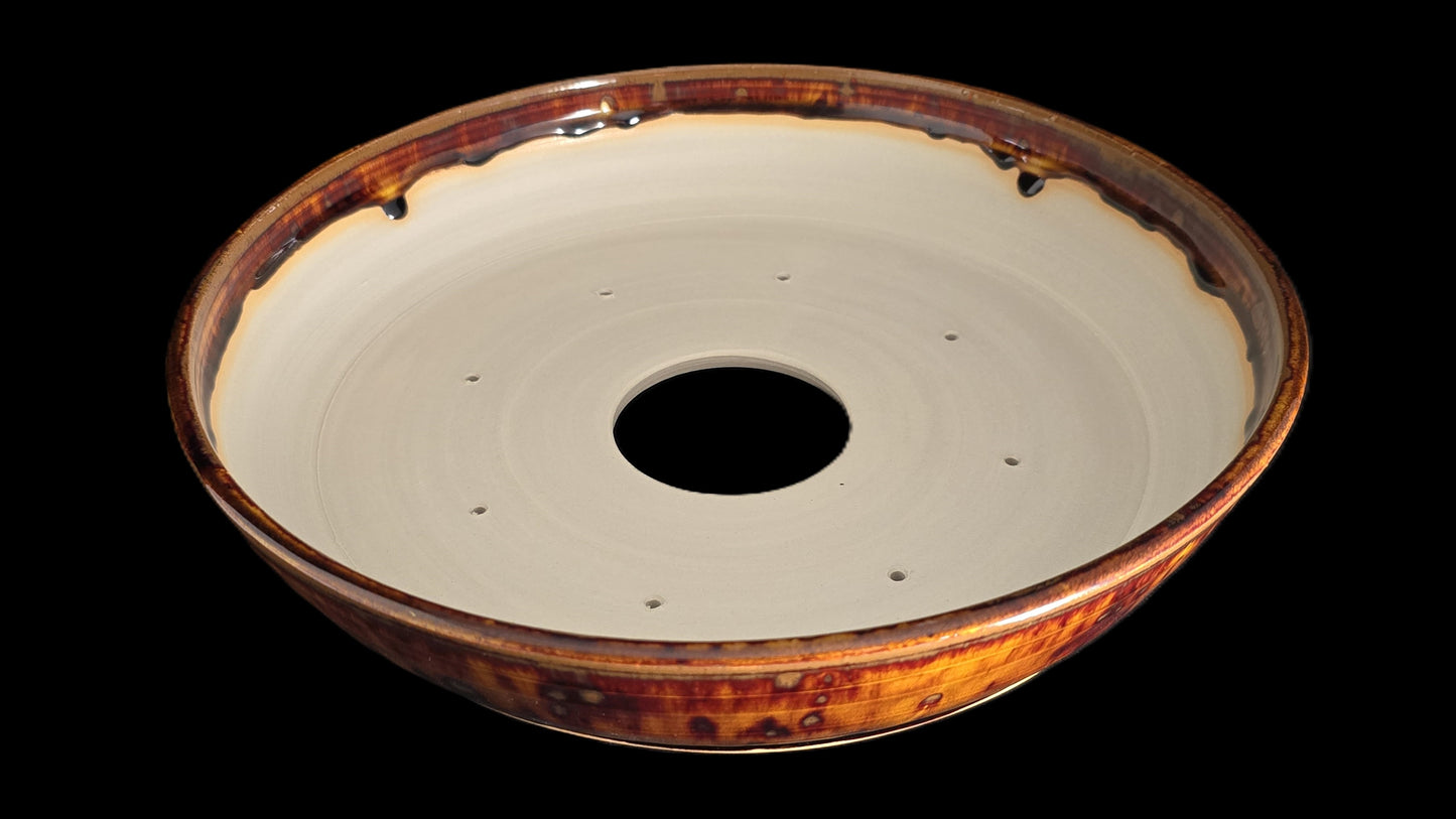 Bonsai Pot, Lava Glaze Round 12-25 - 12.75" X 3"