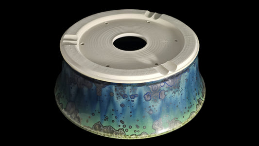 Bonsai Pot, Blue Crystal Round 12-25 - 9.5" X 3.25"