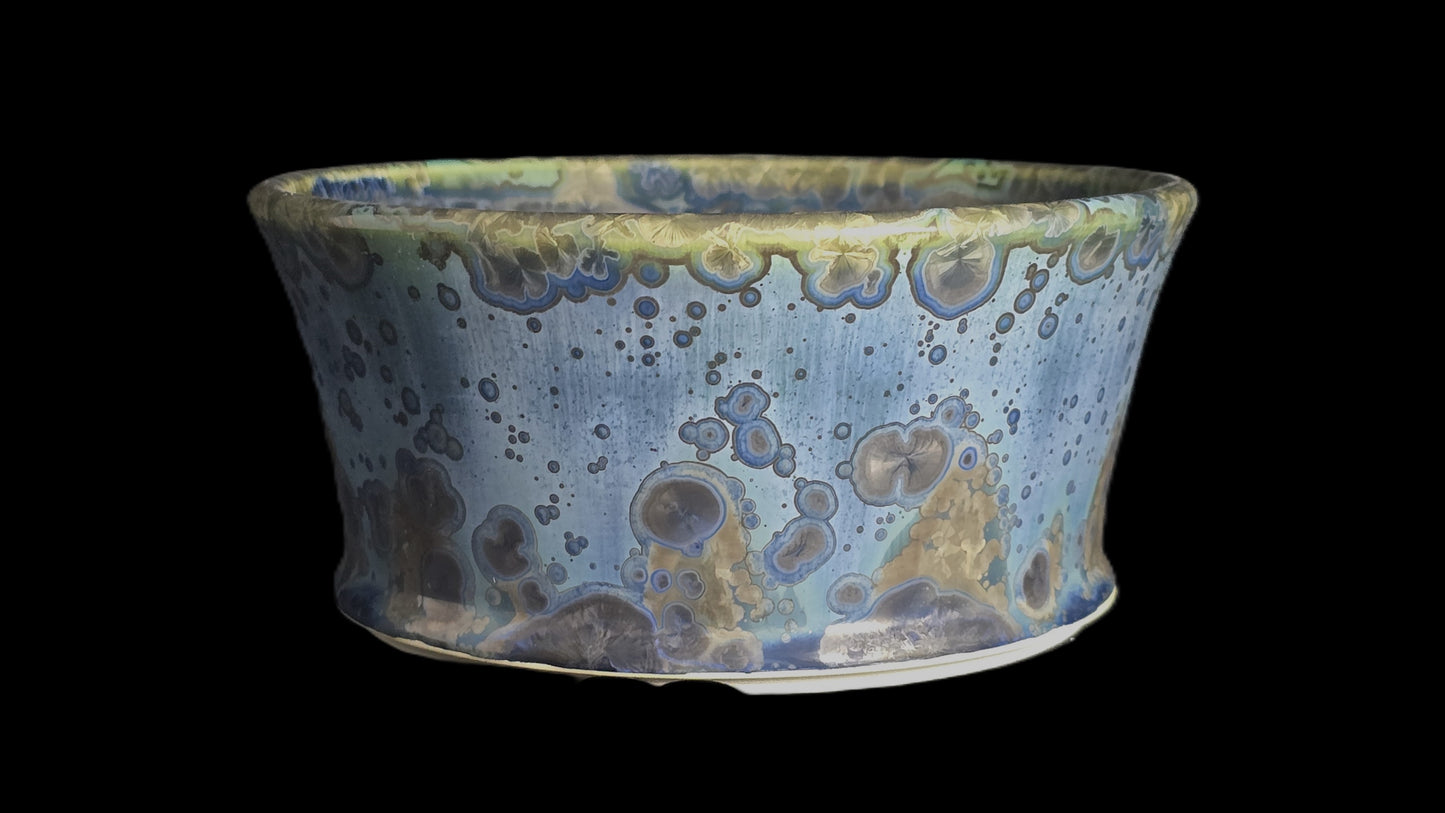 Bonsai Pot, Blue Crystal Round 12-25 - 7" X 3"
