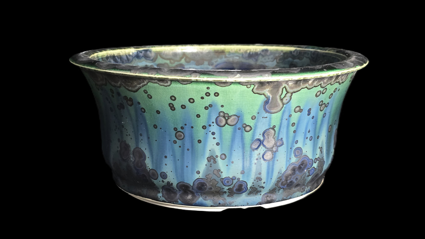 Bonsai Pot, Blue Crystal Round 12-25 - 7.5" X 3.5"