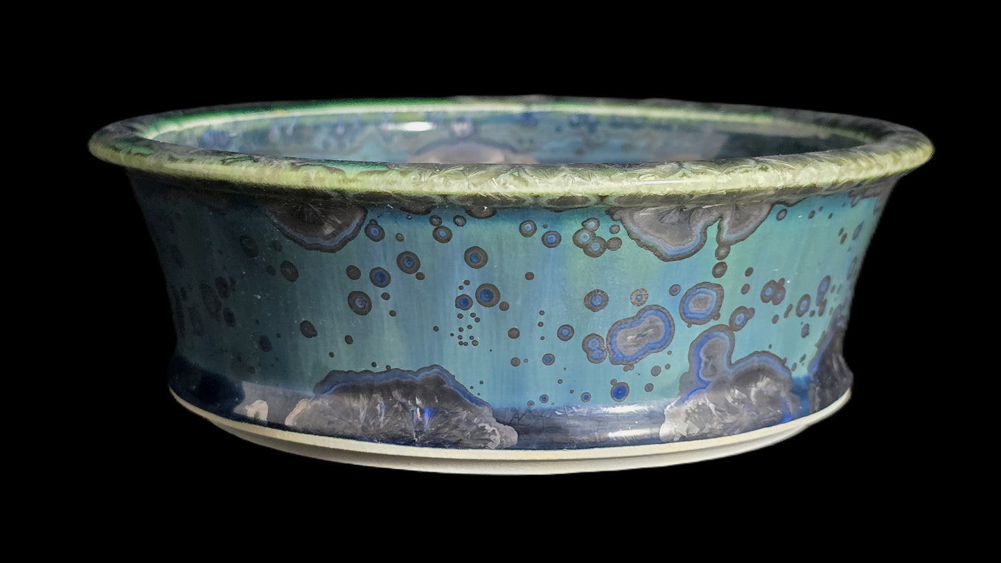 Bonsai Pot, Blue Crystal Round 12-25 - 6" X 2"