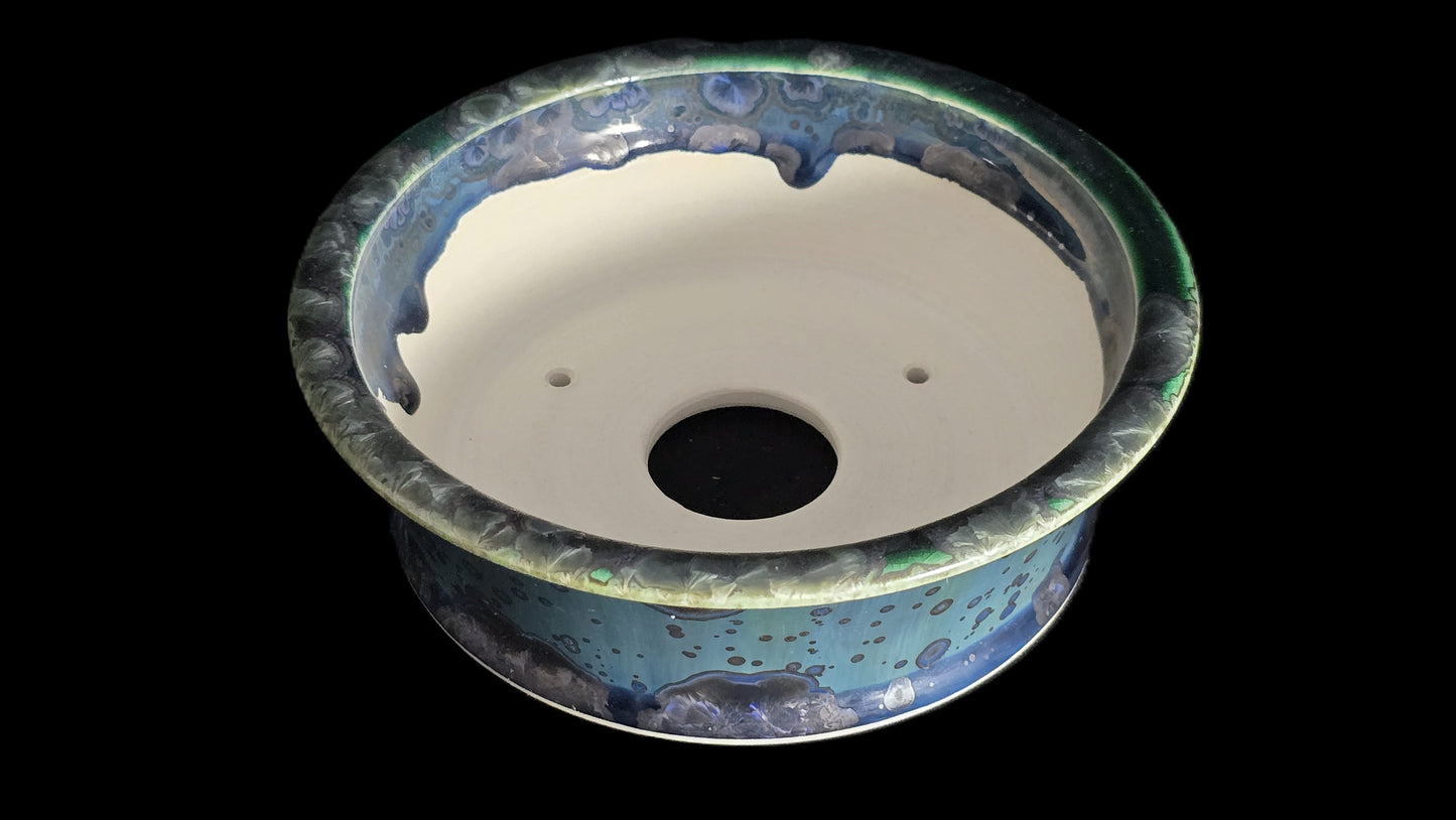 Bonsai Pot, Blue Crystal Round 12-25 - 6" X 2"