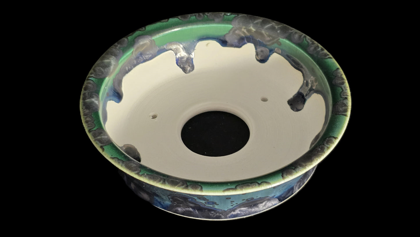 Bonsai Pot, Blue Crystal Round 12-25 - 6" X 1.75"
