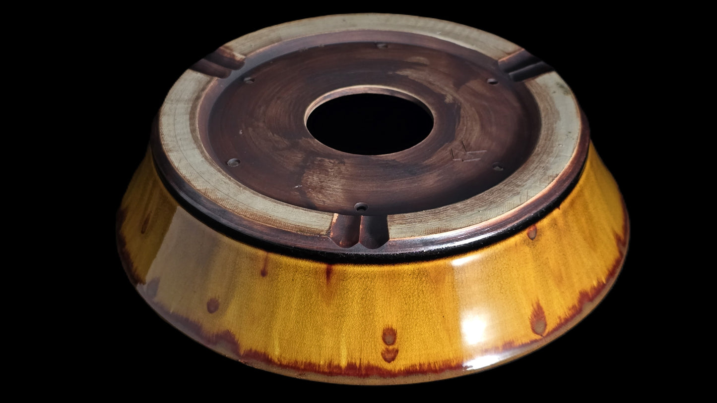 Bonsai Pot, Lava Glaze Flare Crystal Round 12-25 - 10.5" X 2.25"