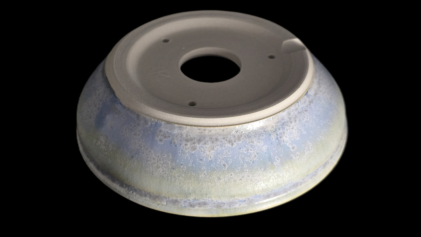 Bonsai Pot, Blue Crystal Round 12-25 - 6.5" X 1.75"
